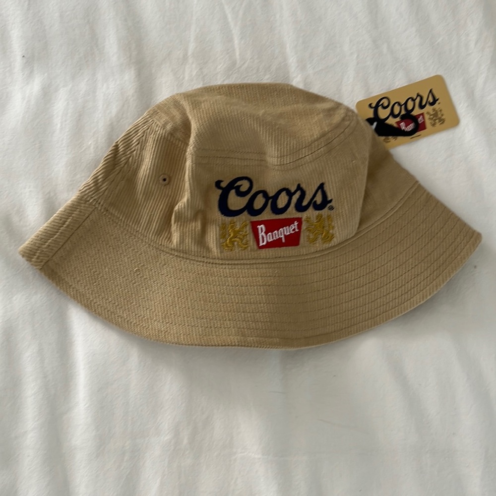 Coors Banquet Bucket Hat Beach Corduroy Classic Beer Tan Beige One Size NWT